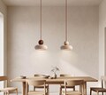 Yellow Travertine Stone Pendant Light, Modern Japandi Wabi Sabi Hanging Lamp Fixtures