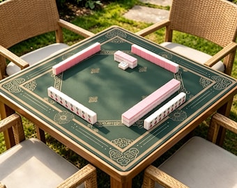 Elegant Floral Pattern Mahjong Mat – Premium Non-Slip Jacquard Fabric Table Mat for Mahjong, Card & Board Games, Oriental Classic Design