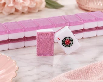 American Mahjong Set with Clear Engraved Tiles, Multi-Color Mahjong Game Tiles, Home Leisure Board Game Set, Multiple Sizes Available
