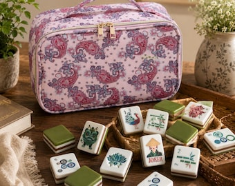 Personalized American Mahjong Set with Custom Carrying Bag, Acrylic Mahjong Tiles, Portable Mahjong Game Set, Mahjong Gift for Her