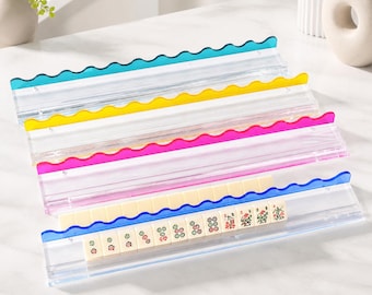 Single American-style mahjong tile holder and tile pusher, 17.5-inch acrylic mahjong tile holder, magnetic 2-in-1 tile pusher.