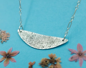 Sterling Silver Minimalist Textured Necklace