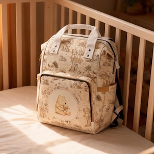 Disney Winnie the Pooh Cream Quilted Backpack with Strawberry Motif Women main image 4