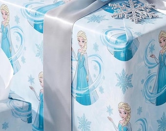 Ice Princess Wrapping Paper | Snowflake Winter Gift Wrap for Christmas, Birthdays