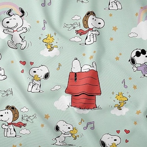 Snoopy Pattern Fabric Combed Cotton Pima