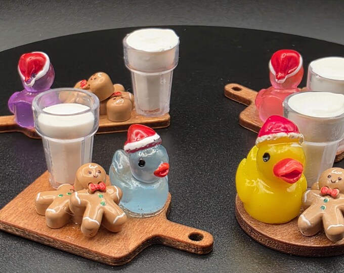 Mini Milk and Cookies for Santa Duck (2" Size)