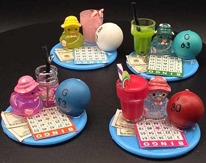 Mini Ducks Enjoying BINGO Night (1.5" Size)