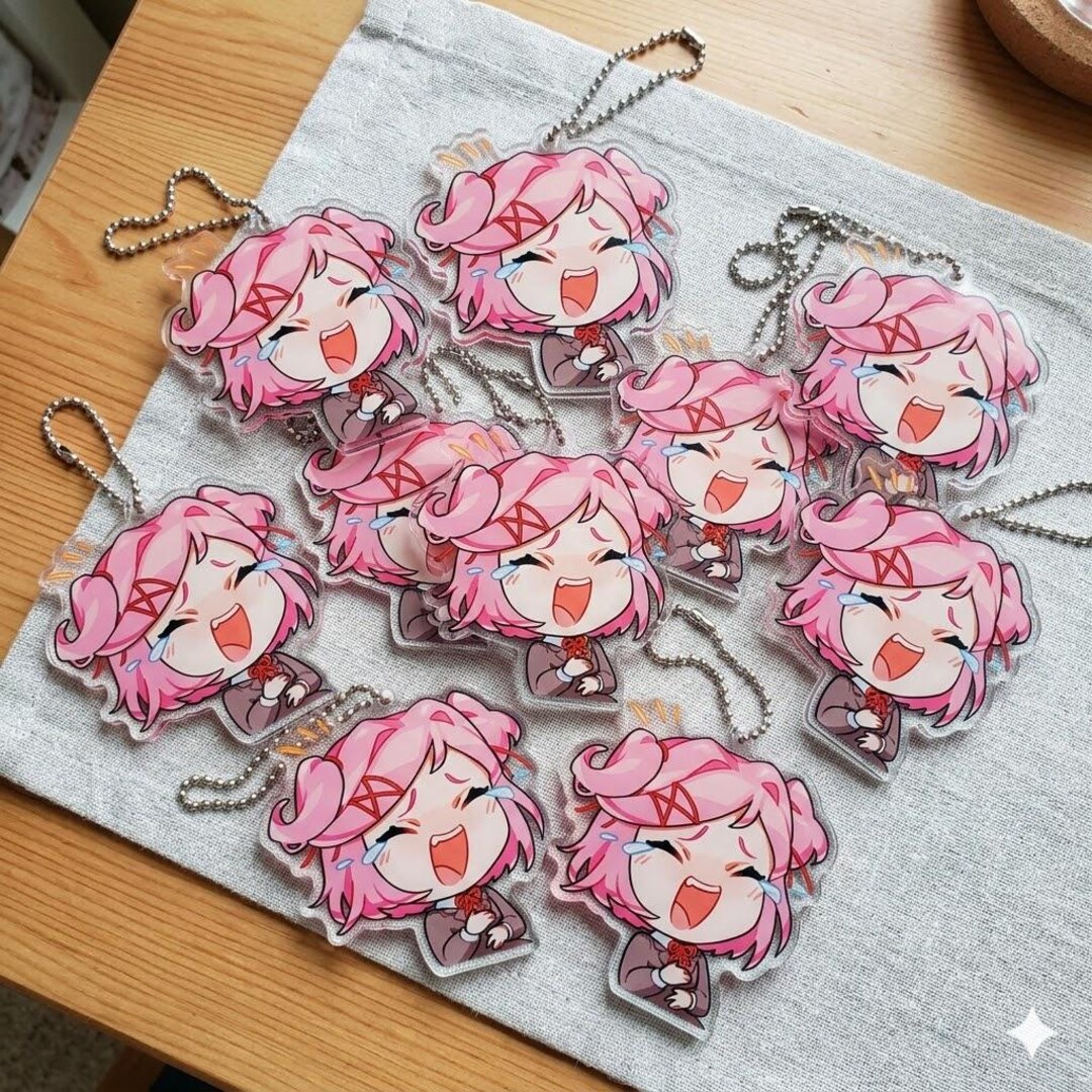 Natsuki Doki Doki Literature Club Acrylic Keychain, Chibi Anime Manga ...
