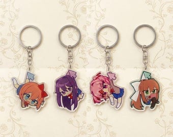 DDLC Acrylic Keychain, Monika Natsuki Yuri Sayori Bag Charm, Doki Doki Club Keyring