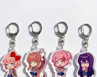 DDLC Acrylic Keychain, Monika Natsuki Yuri Sayori Bag Charm, Doki Doki Literature Club Anime