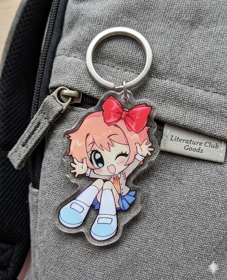 Sayori Chibi Anime Acrylic Keychain, Doki Doki Literature Club Bag ...