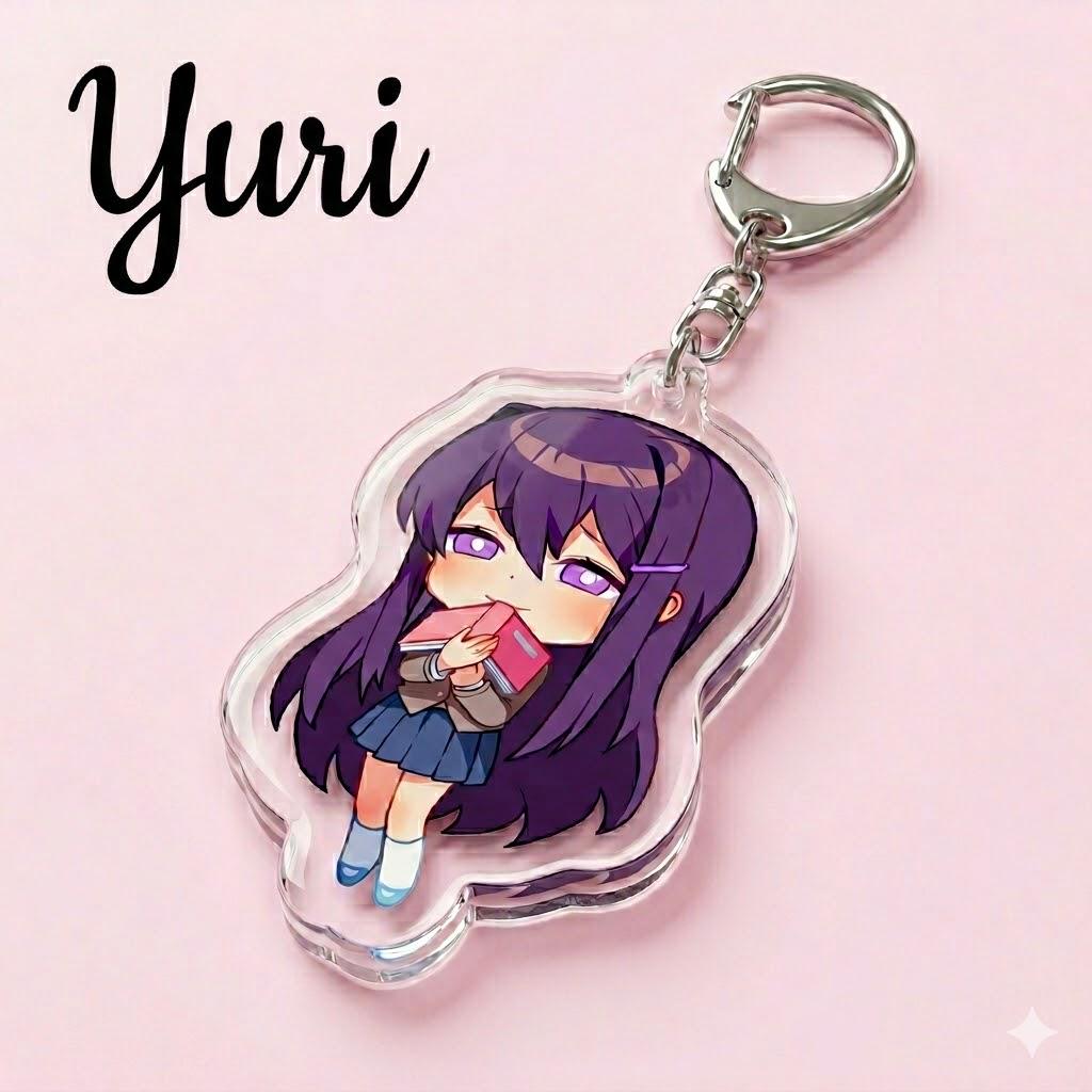 DDLC Acrylic Keychain, Monika Natsuki Yuri Sayori Bag Charm, Doki