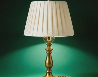 Plissierter Stoff Japandi Lampenschirm: Cremig Beige, Weicher Glow Tischlampenschirm