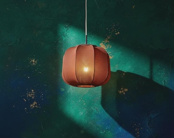 Pantalla de lámpara colgante festoneada de tela texturizada – Cubierta de lámpara de techo estilo bohemio