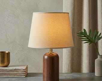 Beige Fabric Lampshade – Soft Warm Glow, Minimalist Neutral Decor