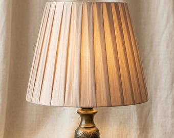 Pleated Beige Table Lamp Shade, Tapered Empire Fabric Replacement Shade