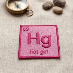 Hot Girl Embroidered Patch Funny Pink Aesthetic Badge Trendy Y2K Girlcore Patch for Jacket Backpack