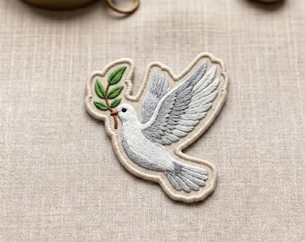 Olive Branch Dove Embroidered Patch Peace Bird Spiritual Badge