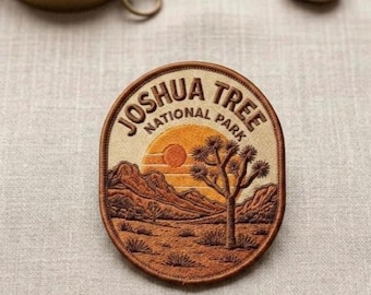 Joshua Tree National Park Patch, Embroidered Patch, Desert Landscape Badge, Hiking Travel Souvenir Patch