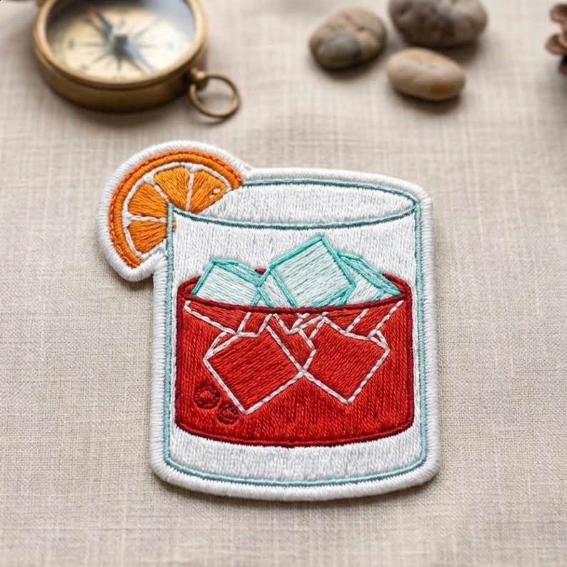Red Cocktail Patch - Embroidered Iron-on Patch for Jacket, Backpack ...
