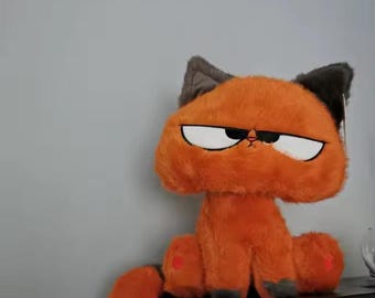 Grumpy Orange Cat Plush Toy, Cute Sassy Kitty Plushie, Soft Kawaii Stuffed Animal, Funny Cat Doll, Cozy Gift for Cat Lovers