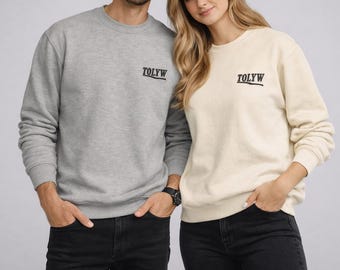 Sudadera unisex de cuello redondo de forro polar premium, ropa urbana minimalista | LIMITLESS