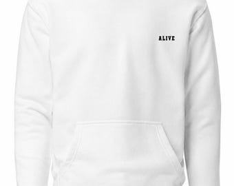 Minimalist ALIVE Unisex Hoodie – Premium Cotton Streetwear – Modern Hoodie