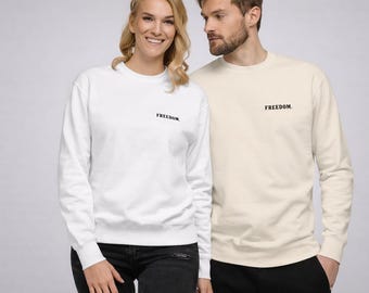 Sudadera unisex – Cuello redondo de felpa premium, estilo urbano minimalista | FREEDOM