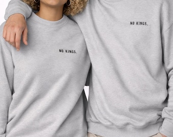 Sudadera unisex – Cuello redondo de felpa premium, estilo urbano minimalista | NO KINGS