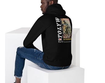 Sudadera unisex minimalista con capucha, mezcla de algodón premium, corte regular, color negro