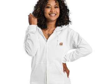 Sudadera minimalista unisex con cremallera – Ropa urbana de algodón premium – Sudadera con capucha para el día a día