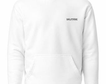 Sudadera con capucha unisex minimalista SOLITUDE – Ropa urbana de algodón premium – Sudadera moderna