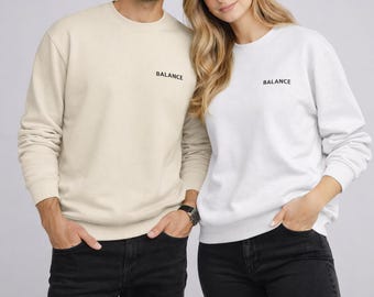 Sudadera unisex – Cuello redondo de felpa premium, estilo urbano minimalista | BALANCE