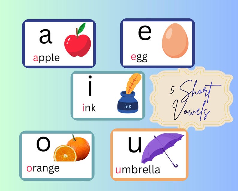 Phonics Flashcards Printable | Short and Long Vowels , Blends Digraphs ...