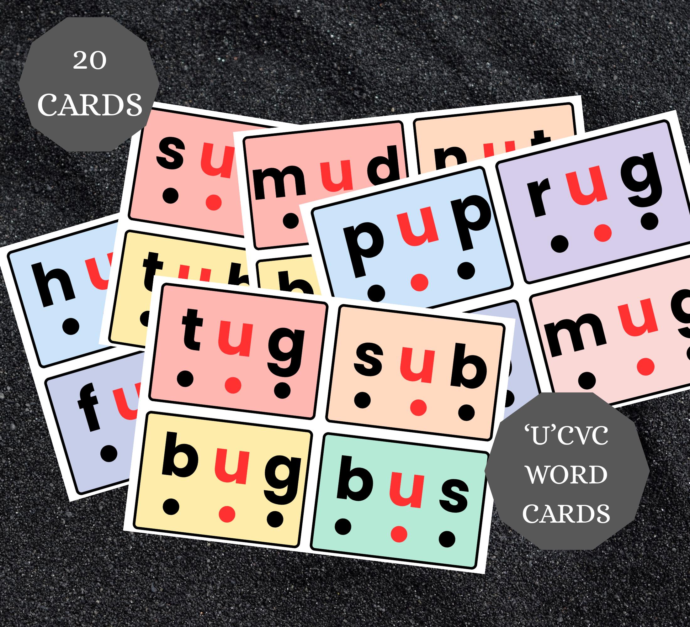 Printable 100 CVC Word Flashcards, Phonics, Preschool & Kindergarten ...