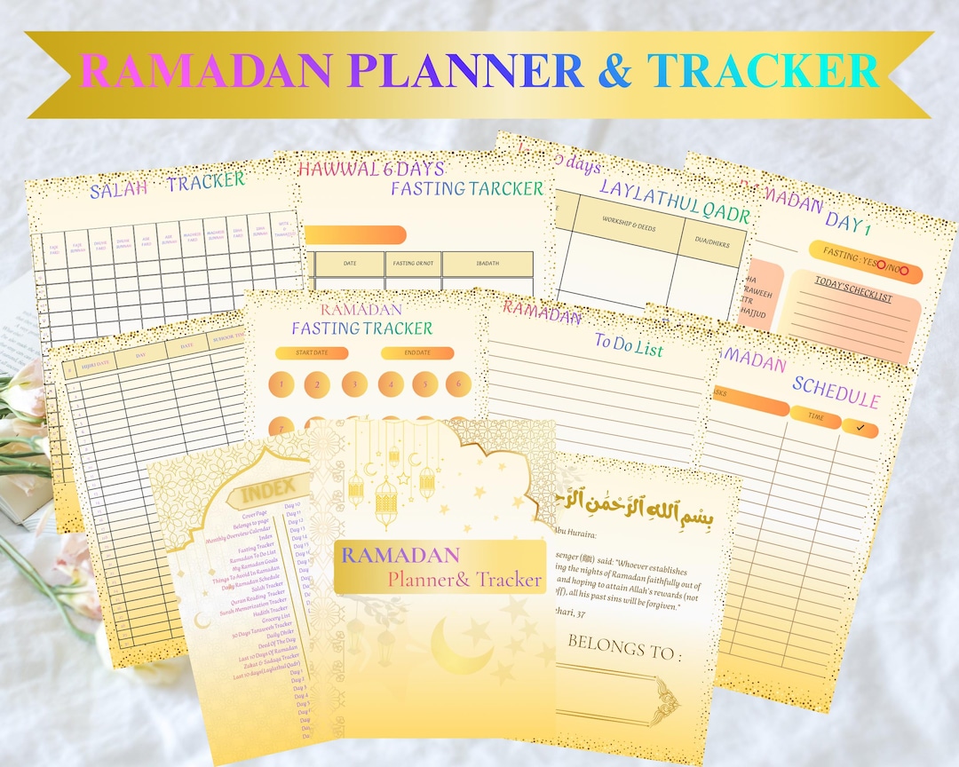 Ramadan Planner Printable PDF | Islamic Journal, Prayer Tracker & Quran ...