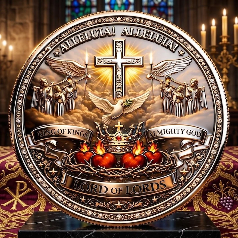King of Kings Lord of Lords Challenge Coin - Revelation 19:16 Jesus on ...