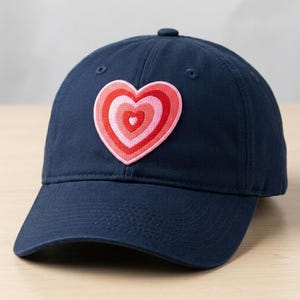 Pink Heart Patch - Layered Red Heart Iron On Patch - Y2K Aesthetic Embroidered Badge - Cute Preppy Applique - Valentine Gift for Jackets
