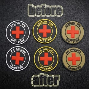 Custom Red Cross PVC Patch, Personalized Medical First Aid Badge, Round EMS EMT Paramedic Patches for Backpack Vest, Custom Text Morale