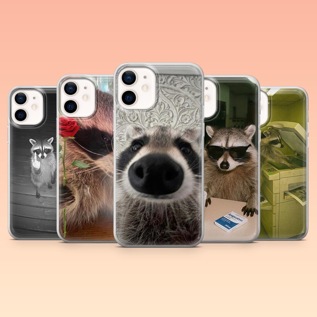 Funny Raccoon Phone Case, Meme Animal Design, TPU Gel - Etsy