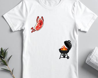 Rolig biffdyk BBQ-grillning SVG, grillmästare tecknad clipart (digital nedladdning)