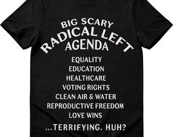 Radikal vänsteragenda Sarkastisk T-shirtdesign, Jämlikhet, Hälsovård, Rösträtt (SVG, PNG)