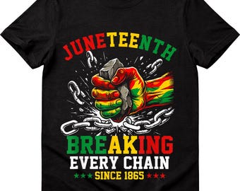 Juneteenth SVG, Bryta kedjor sedan 1865, T-shirtdesign för svart historia (png, dxf, eps)