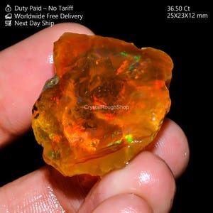 Rå etiopisk multi-eldoljeopal, fin formad grov naturlig flerfärgad lös ädelsten 25x23x12mm 36.50ct