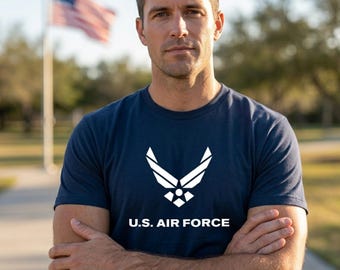US Air Force T-Shirt Militär Logo Tee, USAF Shirt, terrestrisches Geschenk