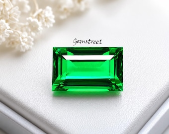Kenya 6Ct Tsavorite Forest Green Garnet Baguette Cut Natural Gemstone Certified Loose Gem Kenya Origin Jewelry & January Birthstone