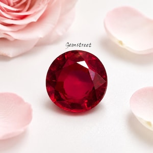 8–9Ct Approx. Natural Red Ruby Round Cut Certified Loose Gemstone High Quality Ruby for Engagement Rings, Fine Jewelry & Collectors