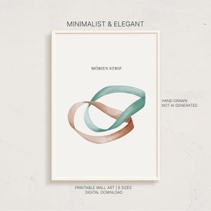 Möbius Strip Poster, Hand Drawn Watercolor Math Wall Art, Classroom Decor (Digital Download)