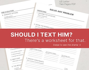 Problem Solving Practical Template –  Decision Making Worksheet, ADHD friendly(Digital Download)