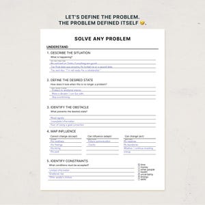Problem Solving Practical Template – Decision Making Worksheet, ADHD friendly(Digital Download) image 2